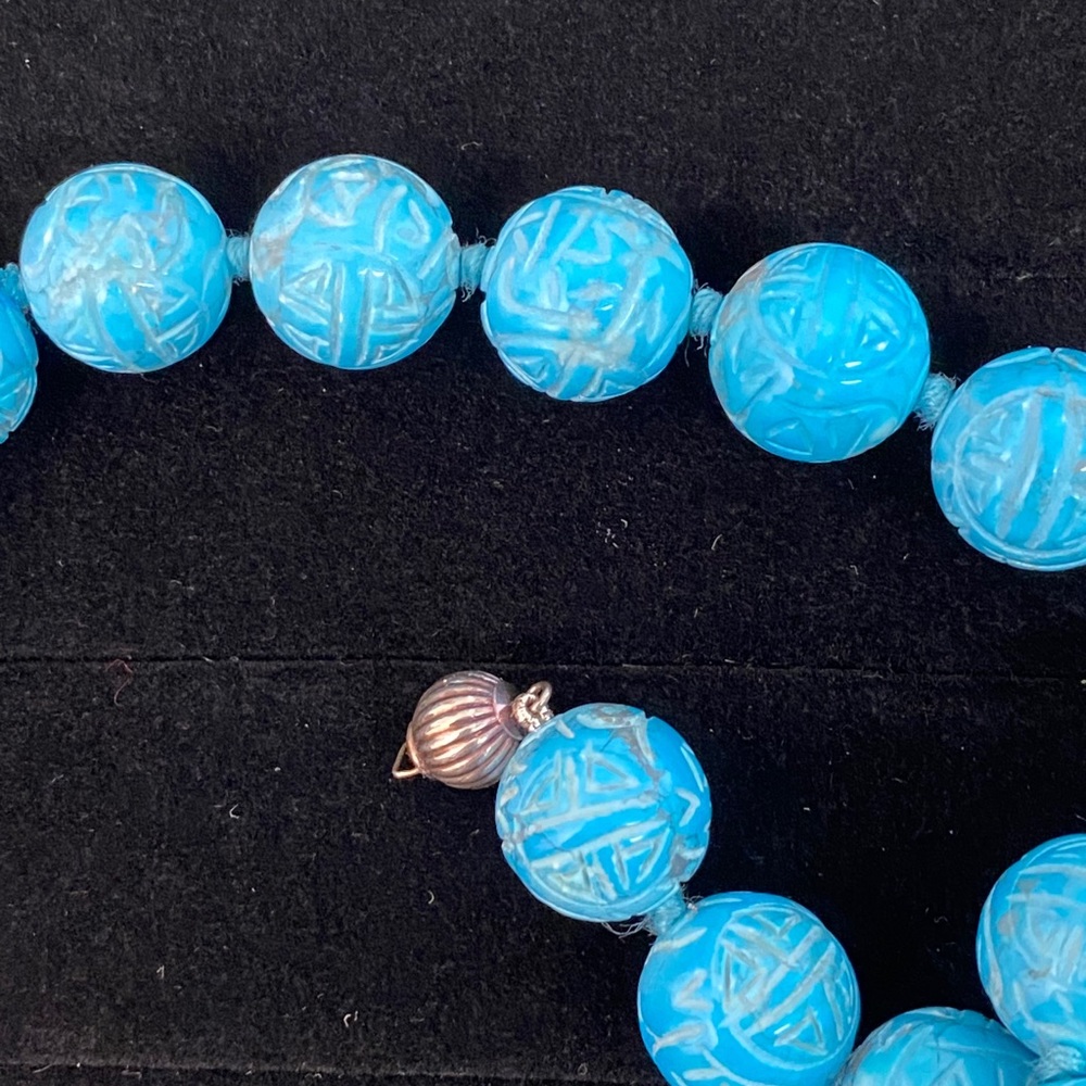 ๐HP๐ Shou Carved Turquoise 925 Silver Necklace - Picture 13 of 16